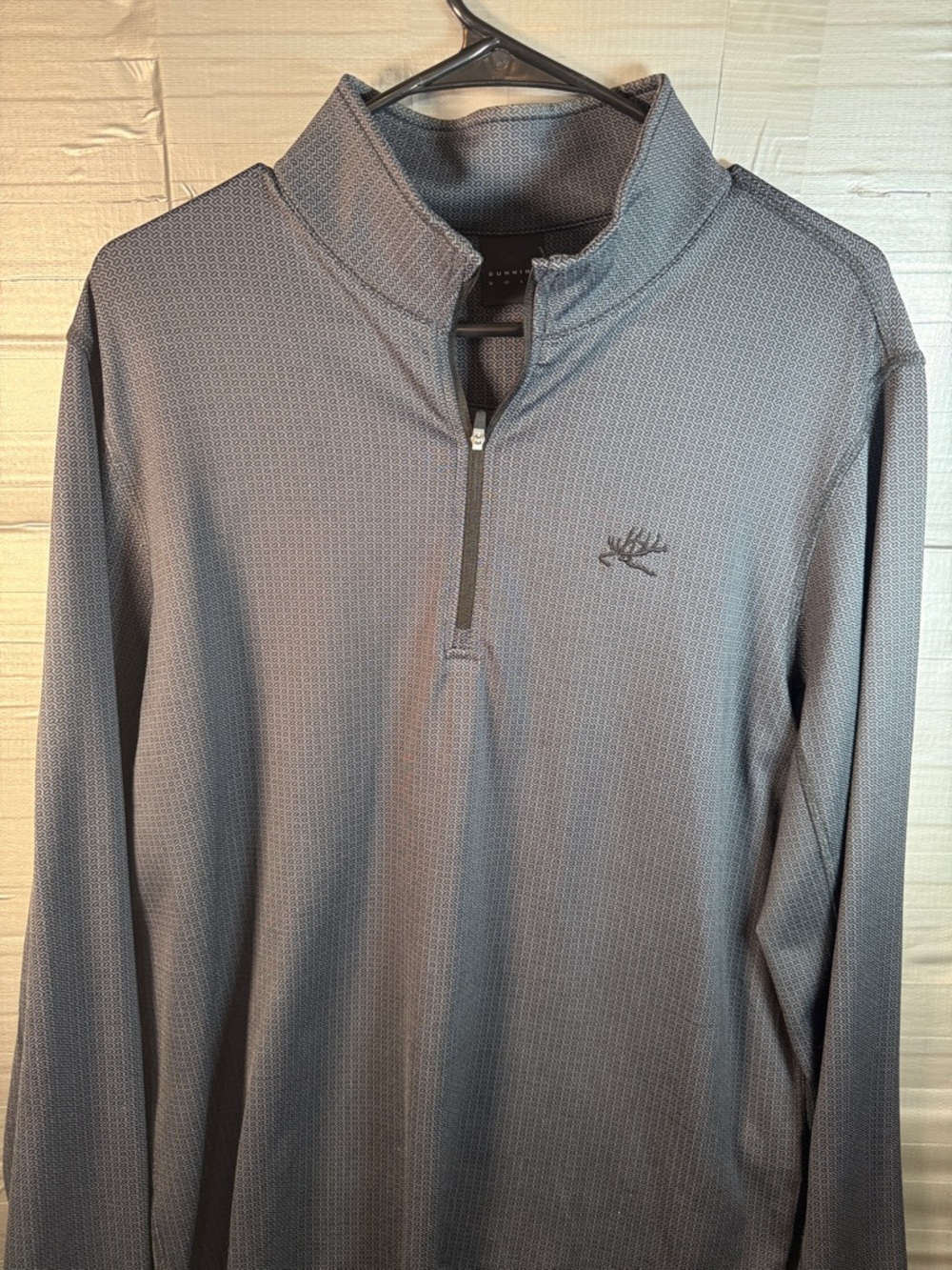 Dunning Golf Men's Embroidered Dark Steel Blue Quarter-Zip Pullover M